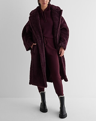 Teddy Cinched Back Maxi Coat