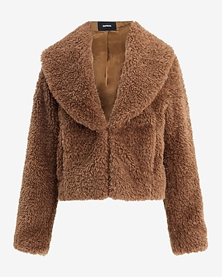Faux Sherpa Cropped Teddy Coat