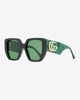 Gucci Geometric Sunglasses Women's Green