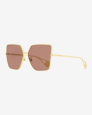 Gucci Square Sunglasses Women's Gold