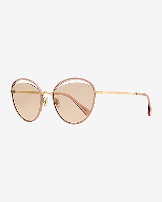 Jimmy Choo Cut Out Sunglasses Women's Gold