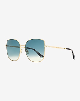 Jimmy Choo Square Sunglasses Women's Gold