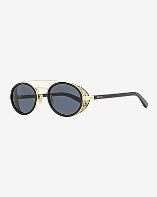 Jimmy Choo Oval Sunglasses Women's Gold