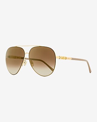 Jimmy Choo Aviator Sunglasses Women's Gold