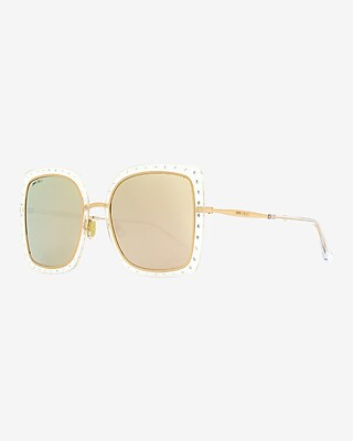 Jimmy Choo Square Sunglasses Women's Gold