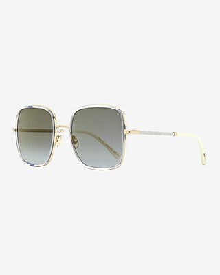 Jimmy Choo Jayla Square Sunglasses Women's Gold