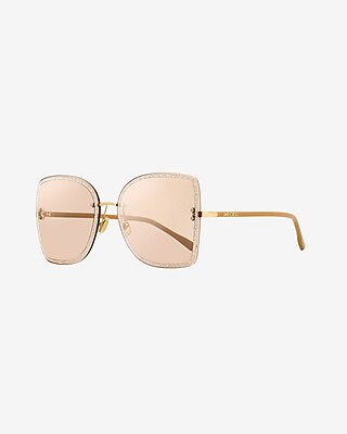 Jimmy Choo Leti Square Sunglasses Women's Gold