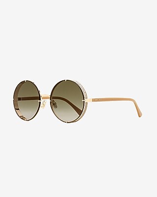 Jimmy Choo Lilo/s Round Sunglasses Women's Gold