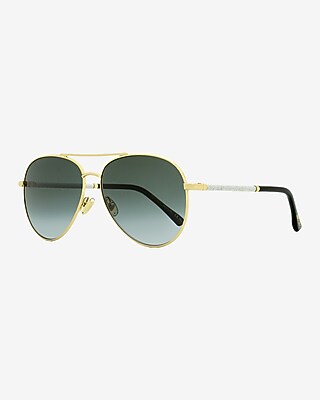 Jimmy Choo Devan Pilot Sunglasses Women's Gold