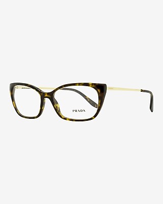 Prada Rectangular Glasses Women's Brown