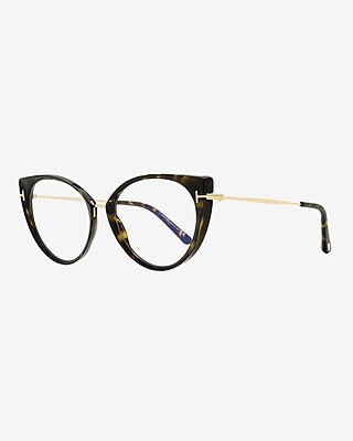 Tom Ford Cat-Eye Blue Block Glasses Women's Brown