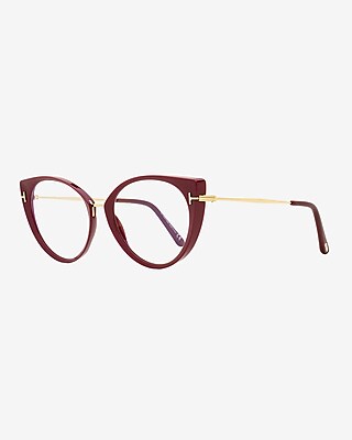 Tom Ford Cat-Eye Blue Block Glasses Women's Red