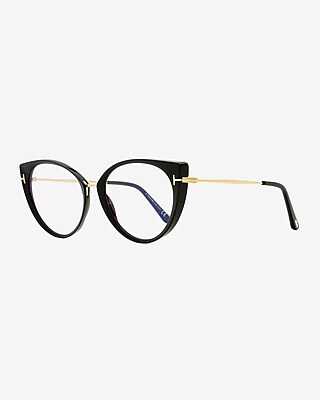 Tom Ford Cat Eye Blue Block Glasses Women's Black