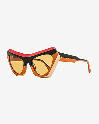 Marni Devil's Pool Striped Sunglasses Women's Multi-Color