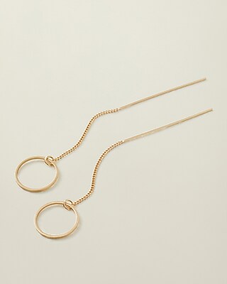 Upwest Full Moon Thread Through Earring Gold Women's PLUS ONE SIZE