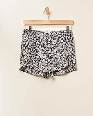Upwest Mid Rise Washable Satin Sleep Shorts Gray Women's L