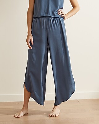 Upwest Tulip Hem Washable Satin Sleep Pant Blue Women's M