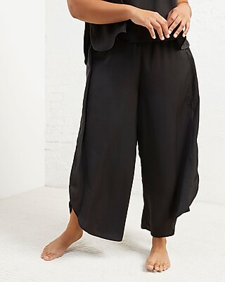 Upwest Tulip Hem Washable Satin Sleep Pant Gray Women's L