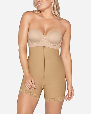 Leonisa Butt Lifter Firm Tummy Control Shaper Strapless Short Neutral Women's XL
