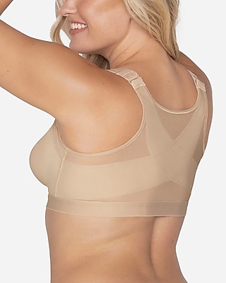 Leonisa Multi Functional Back Support Posture Corrector Wireless Bra White Women's 34C