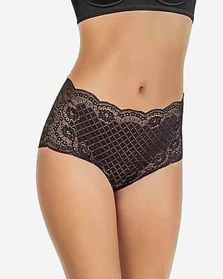 Leonisa Retro Lace Classic Brief Black Women's XL