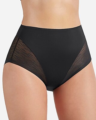Leonisa High Waisted Sheer Lace Shaper Panty Black Women's M