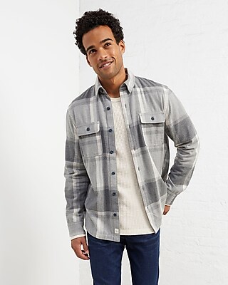 Upwest Plaid Double Pocket Brushed Flannel Shirt