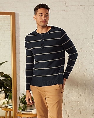 Upwest Henley Long Sleeve Sweater Blue Men's S