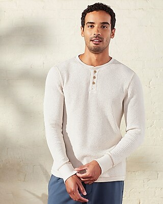 Upwest Cozy Up Waffle Henley T-Shirt White Men's XL