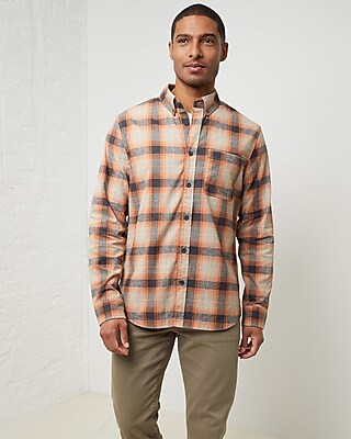 Upwest Ecohemp Tencel Button Down Shirt Orange Men's XS