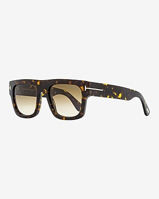Tom Ford Fausto Flat Top Sunglasses Men's Brown