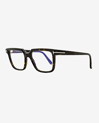 Tom Ford Square Blue Block Glasses Men's Brown