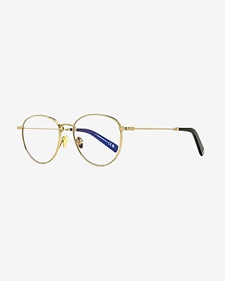 Tom Ford Round Blue Block Glasses Men's Gold