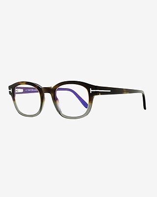 Tom Ford Square Blue Block Glasses Men's Gray