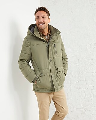 Upwest Sherpa Lined Puffer Coat Green Men's XS