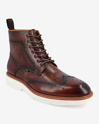 Taft 365 Model 005 Genuine Leather Lace Up Boot Brown Men's 8.5