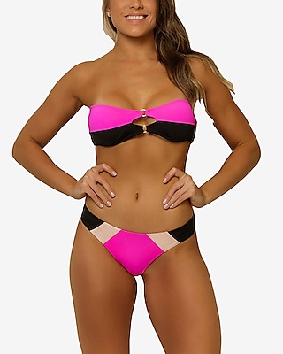 fascisme bezig scheiden Express Guria Beachwear Color Block Padded Bandeau Bikini Top Multi-Color  Women's L | Foxvalley Mall