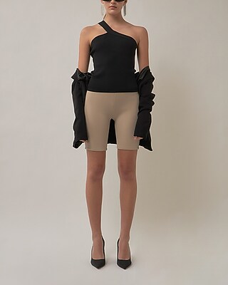 Grey Lab High Waisted Biker Shorts Brown Women's M