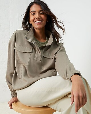 Upwest Cropped Ecohemp Twill Jacket Brown Women's L