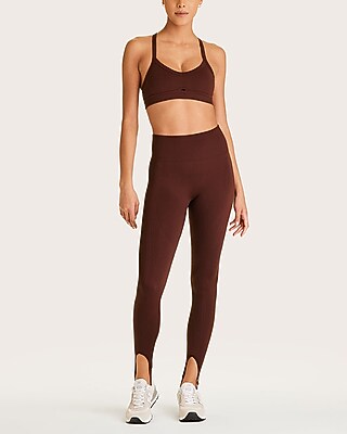 Alala Barre High Waisted Stirrup Leggings Brown Women's M