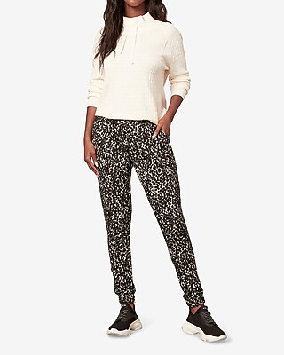 Image of Bb Dakota Animal Print Joggers Black Women's M