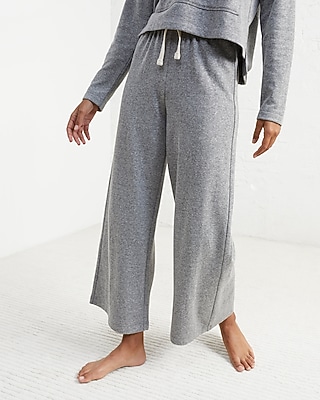 Upwest Hemp Fleece Wide Leg Palazzo Mid Rise Pant Gray Women's L