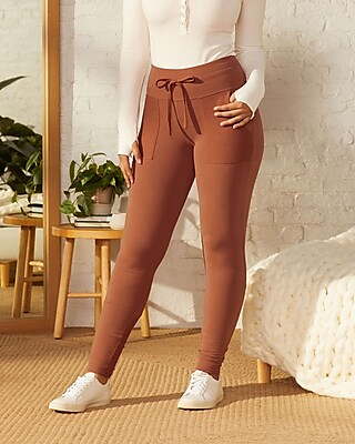 Upwest The High Waisted Sweatshirt Pocket Leggings Orange Women's M