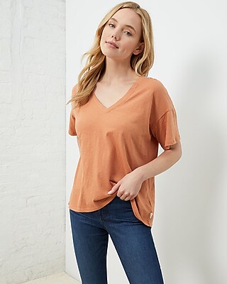 Upwest Anytime Oversized V-Neck Tee Orange Women's XL