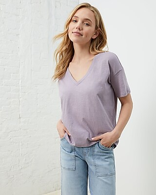 Upwest Anytime Oversized V-Neck Tee Purple Women's M