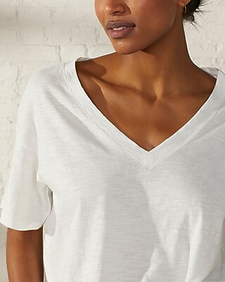 Upwest Anytime Oversized V-Neck Tee White Women's L