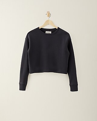 Upwest Super Soft Boxy Cropped Sweatshirt Black Women's L