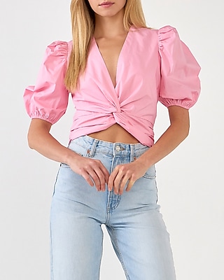 English Factory Twist Detail Shirt Pink Women's L