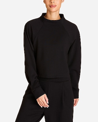 Alala Phoebe Mock Knit Sweatshirt  Black Women's S