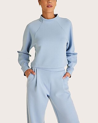 Alala Phoebe Mock Knit Sweatshirt  Blue Women's L